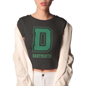 NEW Dartmouth College Big Logo Wordmark Form Fit Crop Top Shirt BLACK
